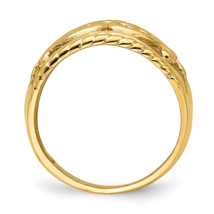 14K Yellow Gold Polished Cut-Out Heart Design Band