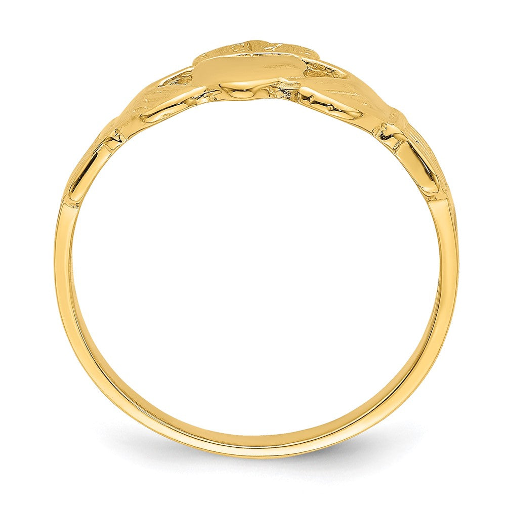 14K Yellow Gold Polished Claddagh Ring