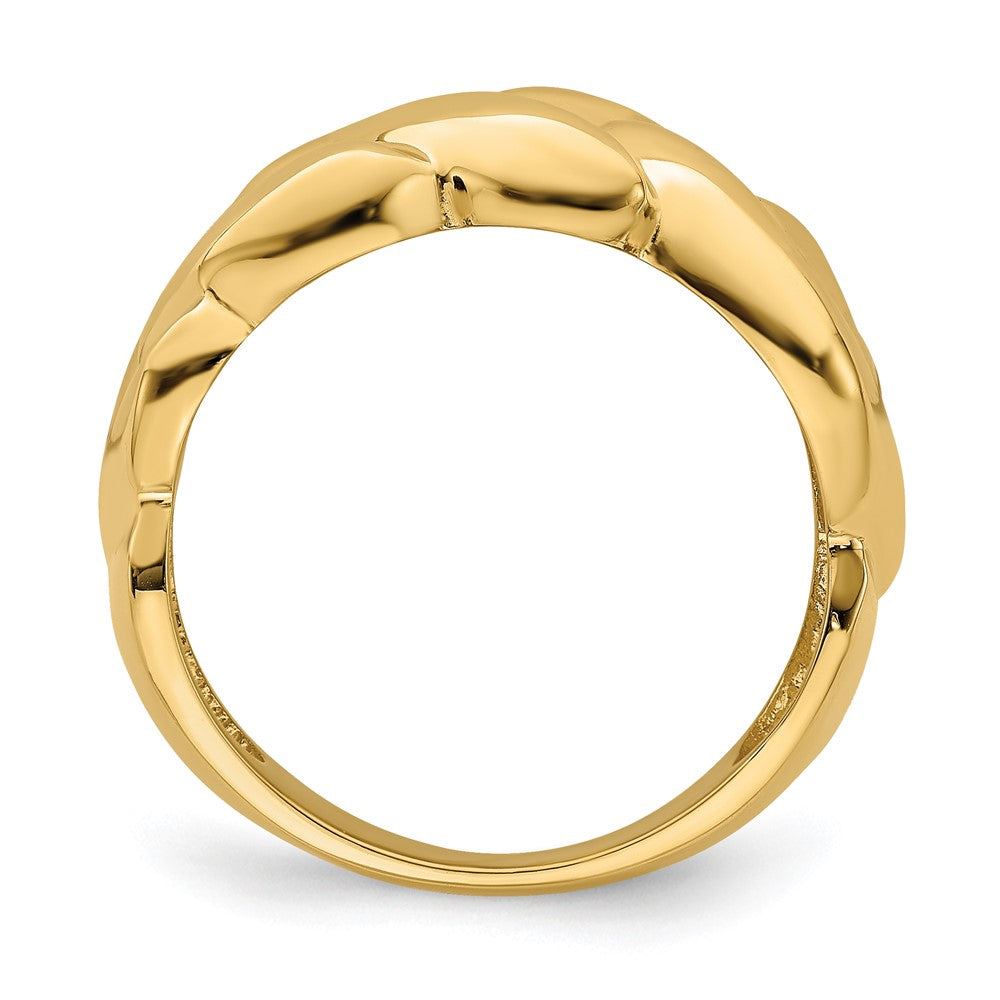14K Yellow Gold Polished Entwined Braided Ring