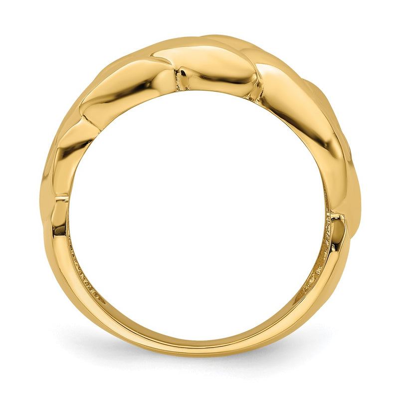 14K Yellow Gold Polished Entwined Braided Ring