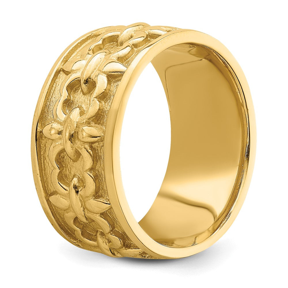 14K Yellow Gold Polished / Satin Fleur-De-Lis Band Ring