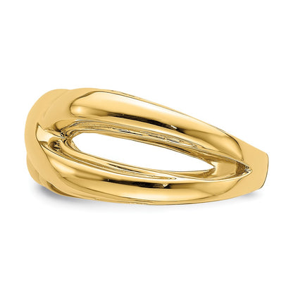 14K Yellow Gold Polished w/ Cut Out Sides X Dome Ring