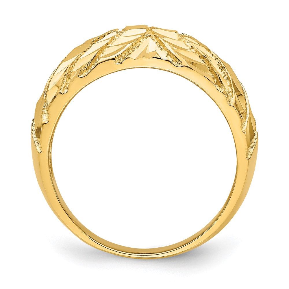 14K Yellow Gold Fancy Diamond-cut Ring