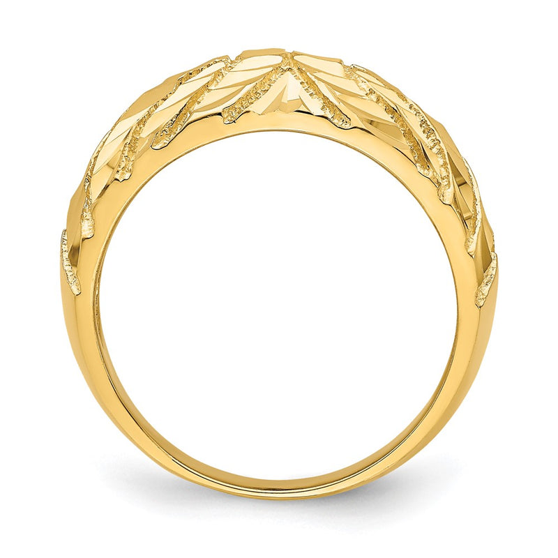 14K Yellow Gold Fancy Diamond-cut Ring