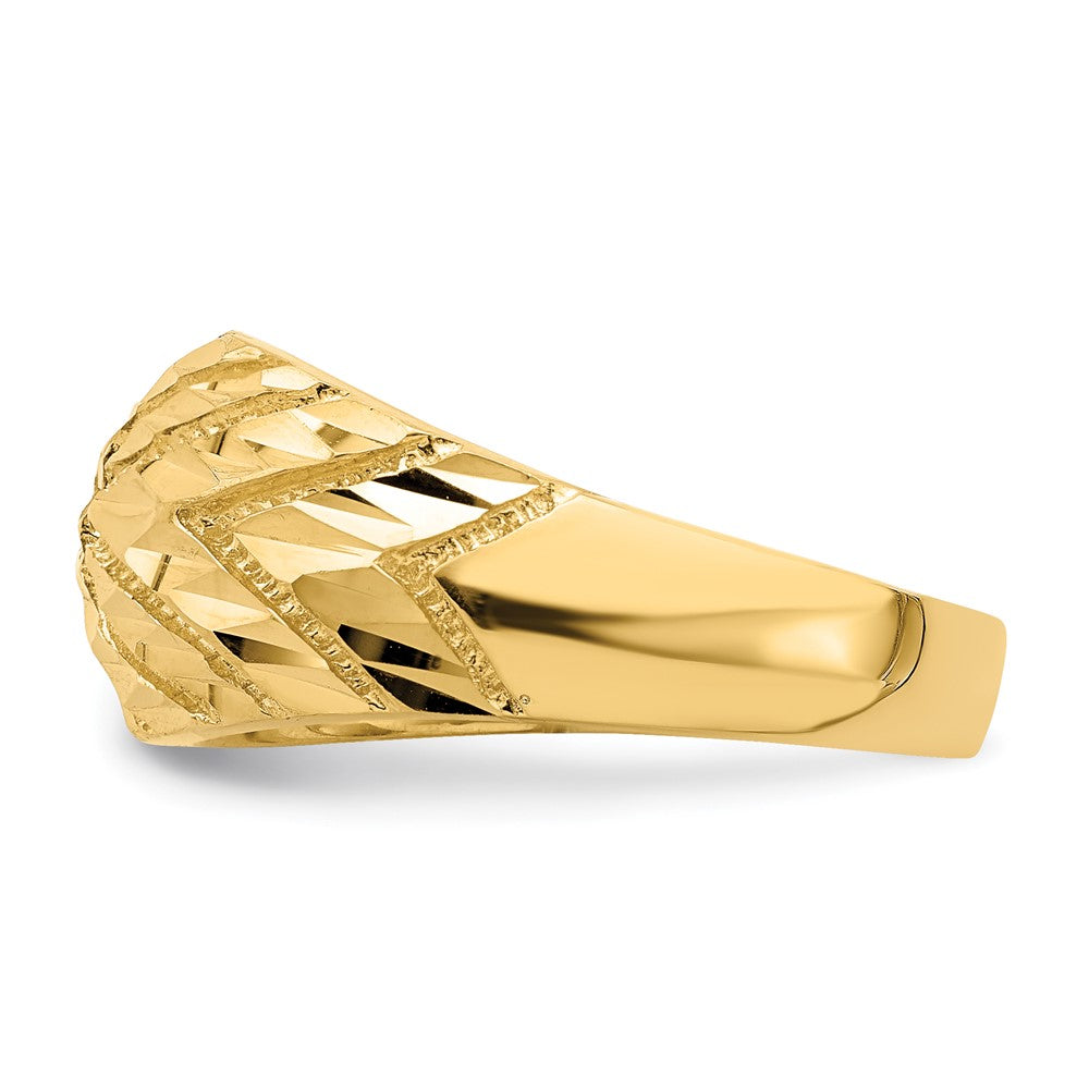 14K Yellow Gold Fancy Diamond-cut Ring