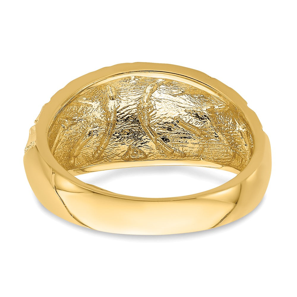 14K Yellow Gold Fancy Diamond-cut Ring
