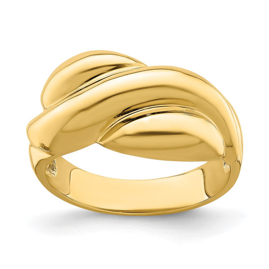 14K Yellow Gold Polished Dome Ring