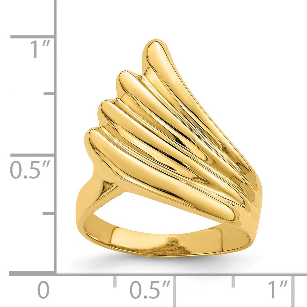 14K Yellow Gold Polished Fish Tail Ring