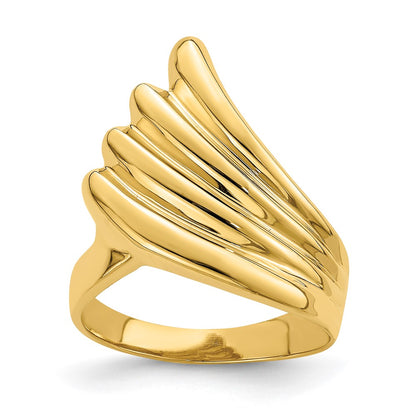 14K Yellow Gold Polished Fish Tail Ring
