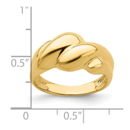 14K Yellow Gold Polished Fashion Dome Ring