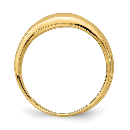 14K Yellow Gold Polished Banded Dome Ring