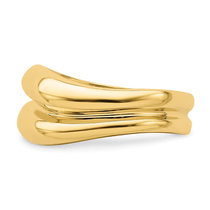 14K Yellow Gold Polished Banded Dome Ring