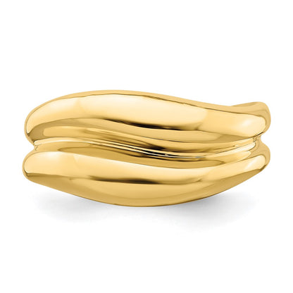 14K Yellow Gold Polished Banded Dome Ring