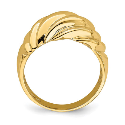 14K Yellow Gold Polished Shrimp Fashion Ring