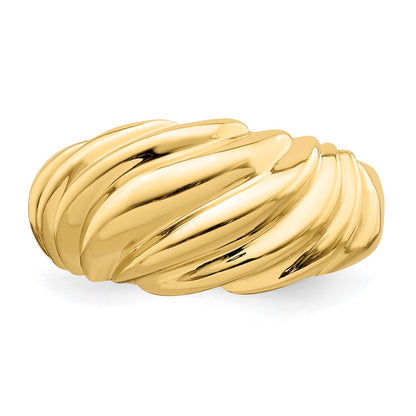 14K Yellow Gold Polished Shrimp Fashion Ring