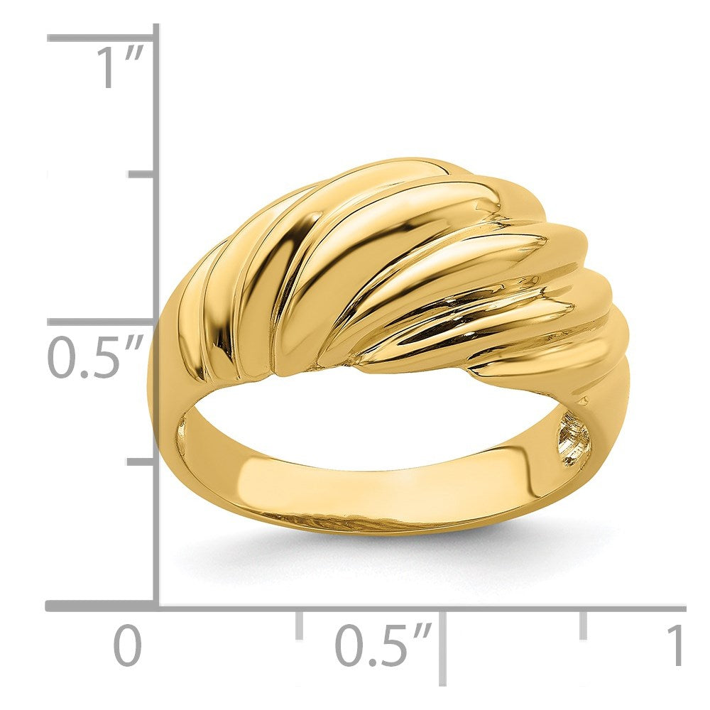 14K Yellow Gold Polished Shrimp Fashion Ring
