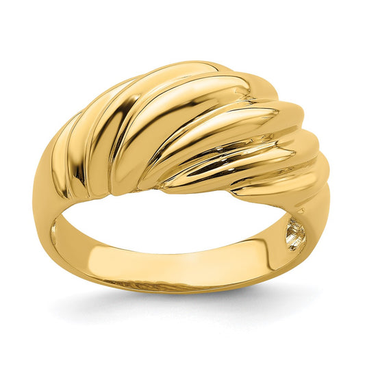 14K Yellow Gold Polished Shrimp Fashion Ring