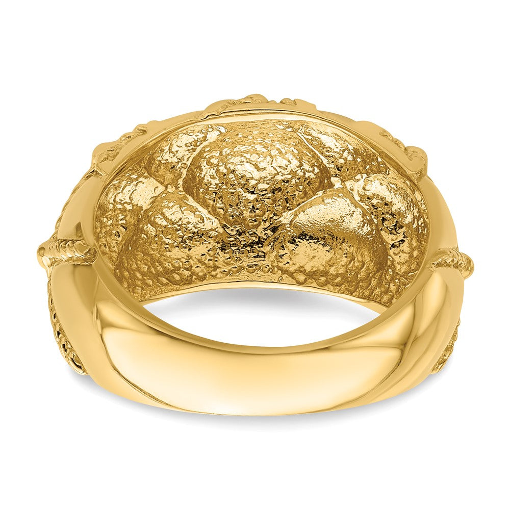 14K Yellow Gold Quilted Rope Solid Dame Ring