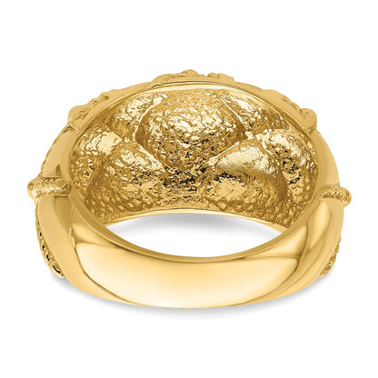 14K Yellow Gold Quilted Rope Solid Dame Ring