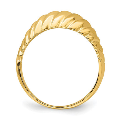 14K Yellow Gold Polished Shrimp Dome Ring