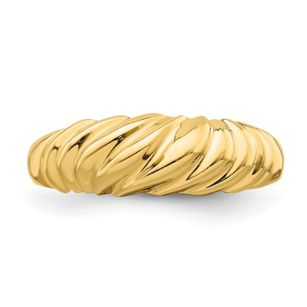 14K Yellow Gold Polished Dome Ring