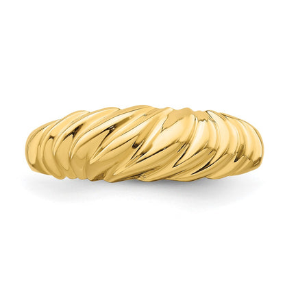 14K Yellow Gold Polished Dome Ring