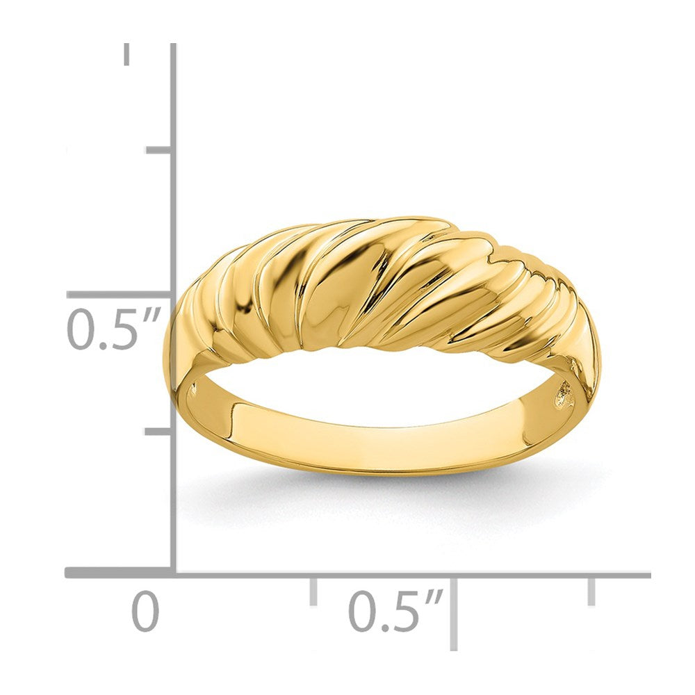 14K Yellow Gold Polished Dome Ring