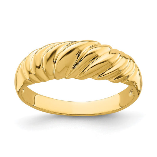 14K Yellow Gold Polished Dome Ring