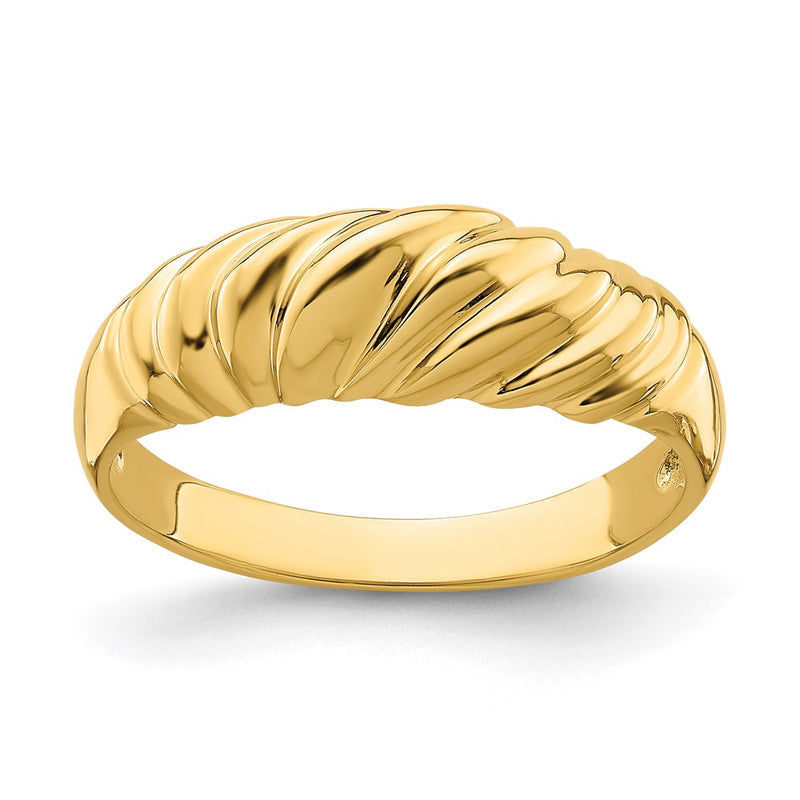 14K Yellow Gold Polished Dome Ring