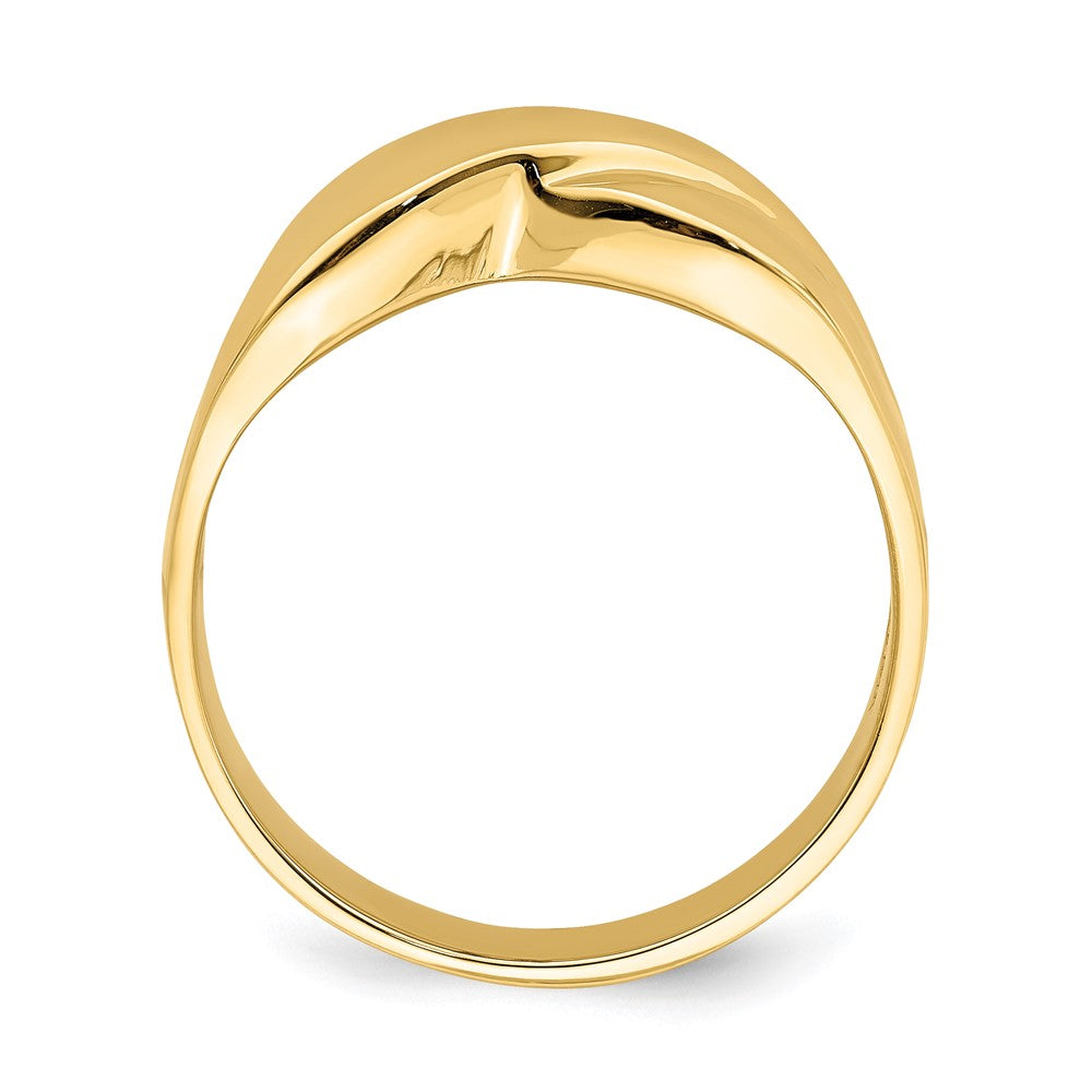 14K Yellow Gold Polished X Dome Ring