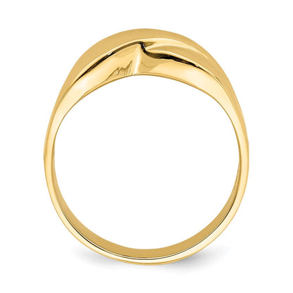 14K Yellow Gold Polished X Dome Ring