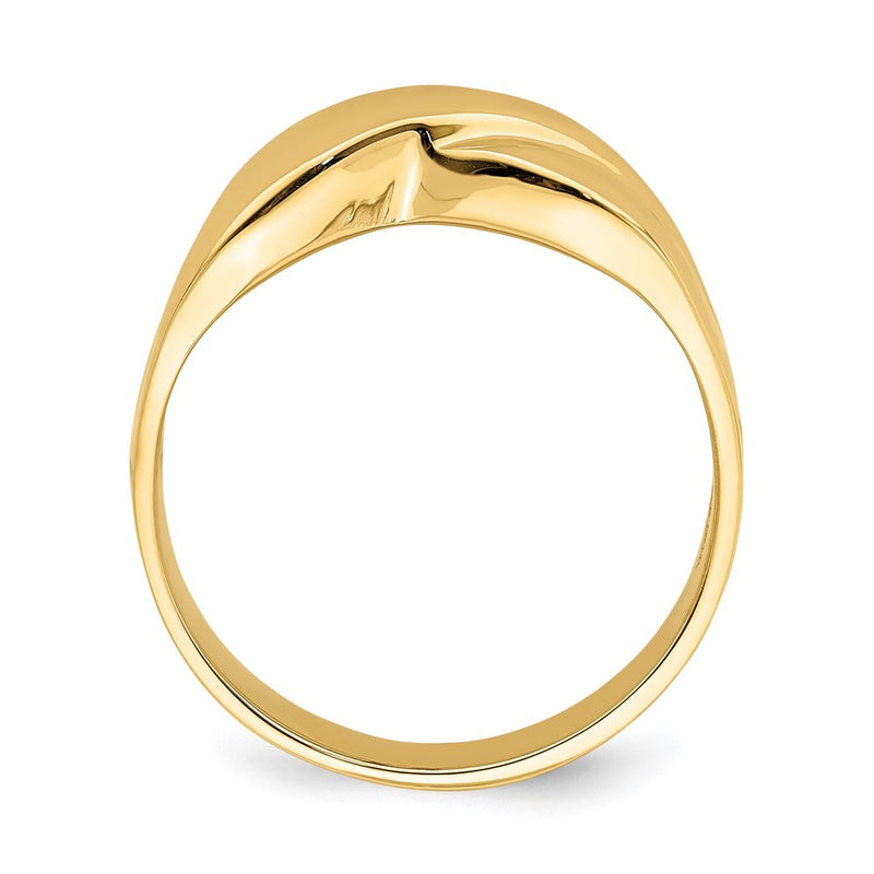 14K Yellow Gold Polished X Dome Ring