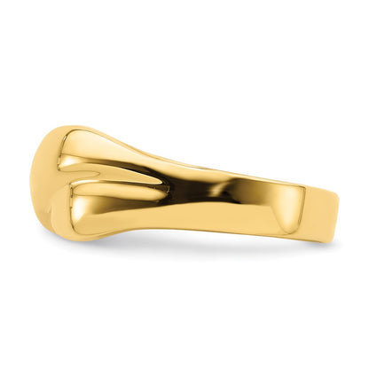 14K Yellow Gold Polished X Dome Ring