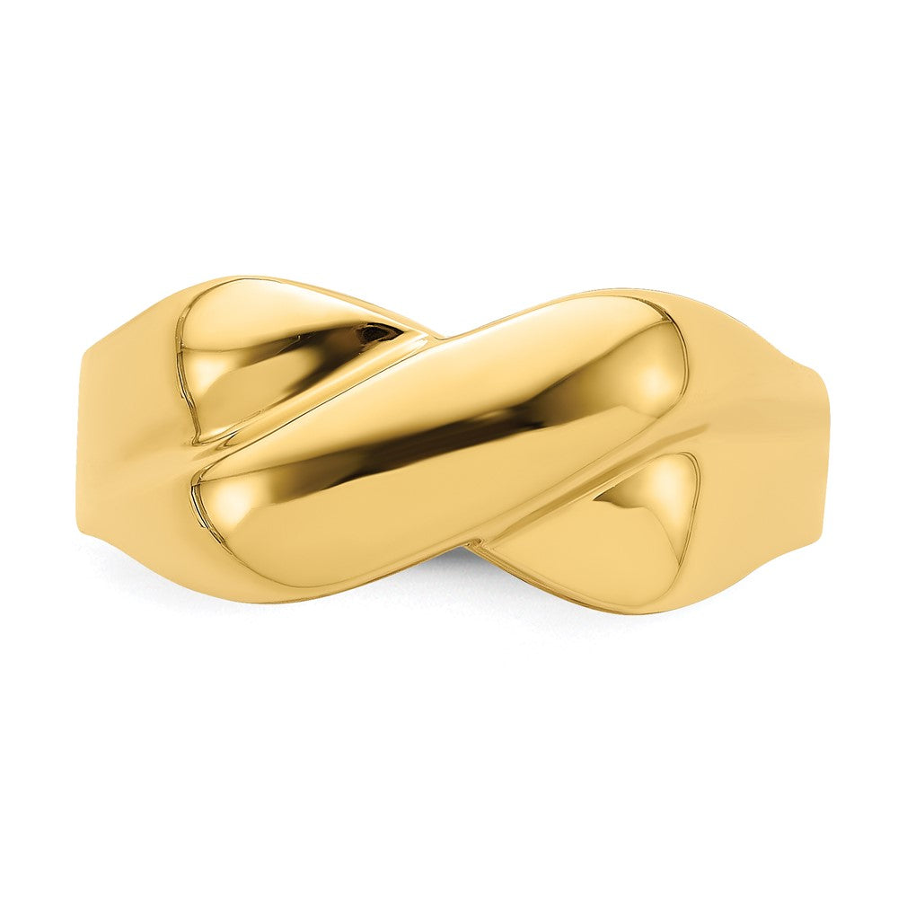 14K Yellow Gold Polished X Dome Ring
