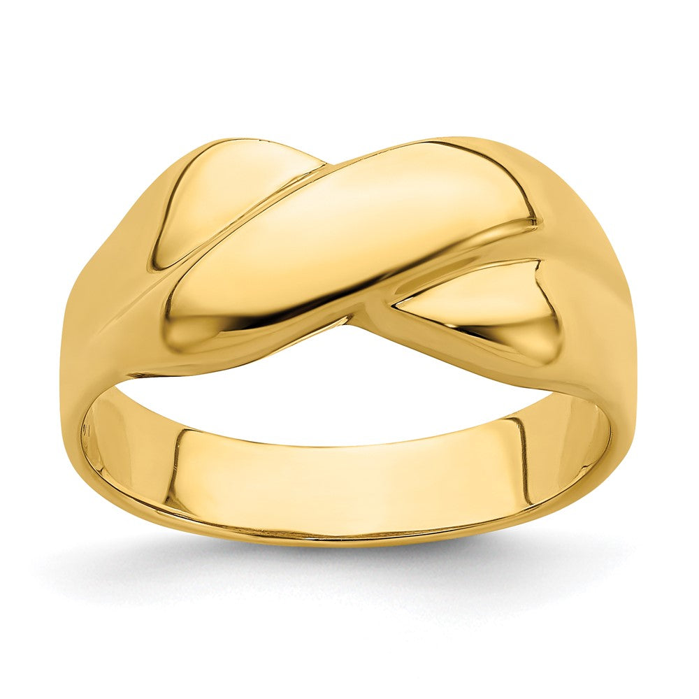 14K Yellow Gold Polished X Dome Ring