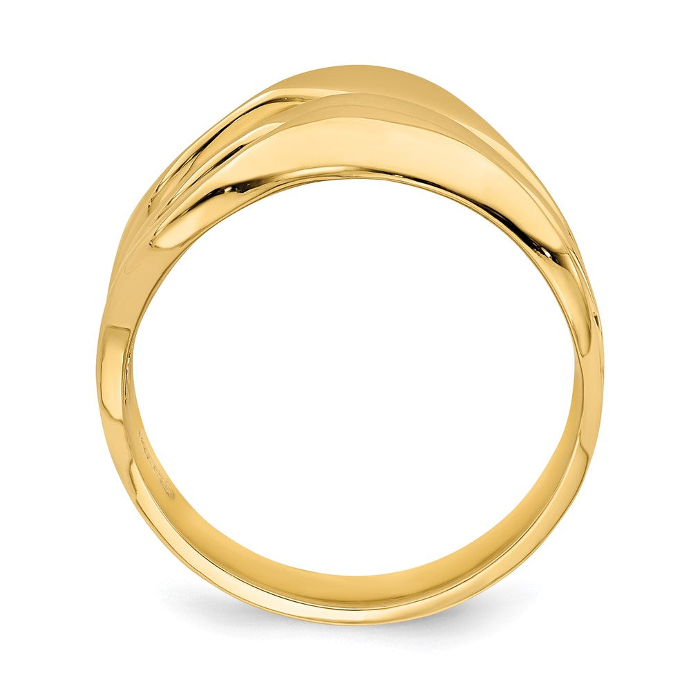 14K Yellow Gold Polished Open Wave Dome Ring
