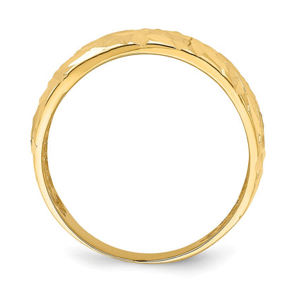 14K Yellow Gold D/C Arrow Slash Dome Ring