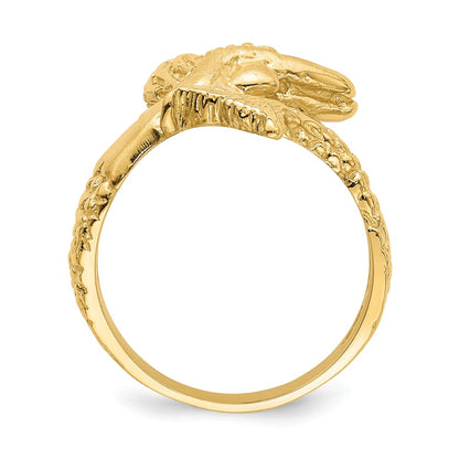 14K Yellow Gold Polished and Satin Mermaid Ring