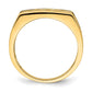 14K Yellow Gold Beaded Scroll Rectangular Dome Ring