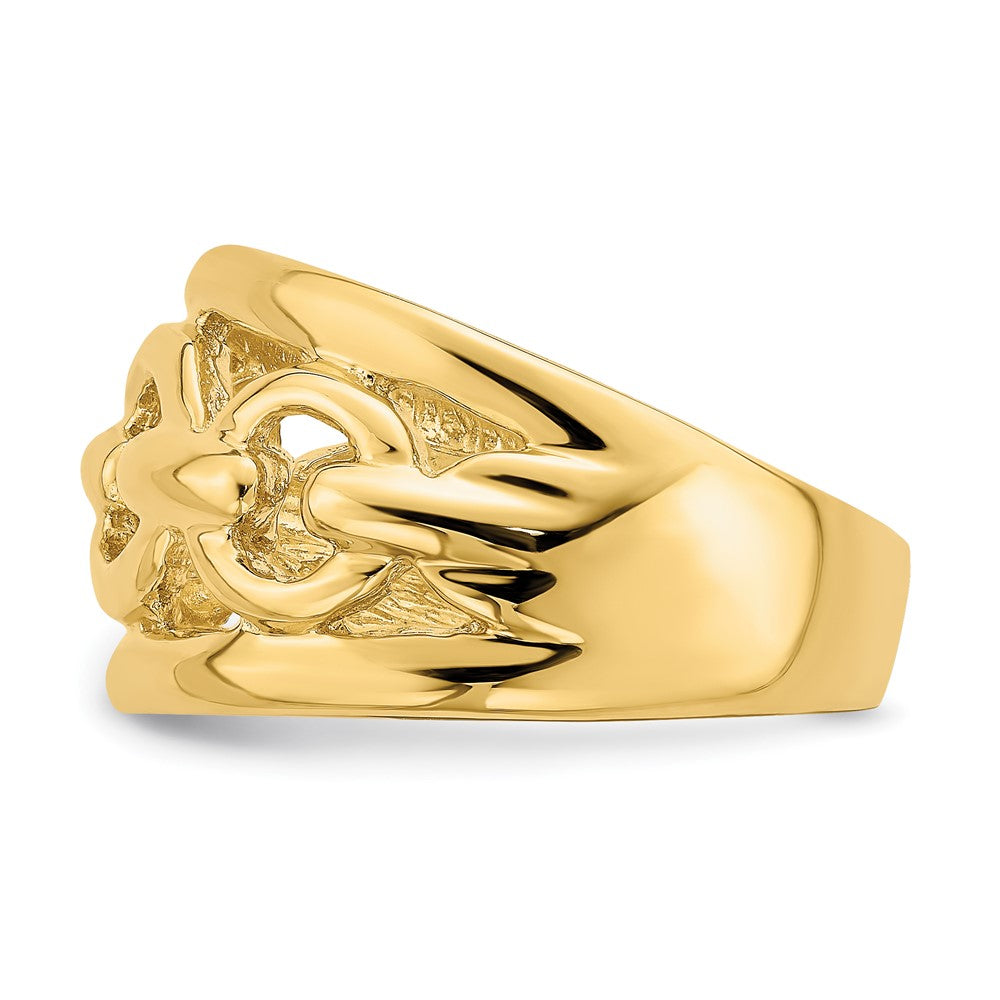 14K Yellow Gold Polished Chain Design Inside Ring