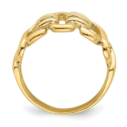 14K Yellow Gold Polished Freeform Links Ring