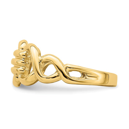 14K Yellow Gold Polished Freeform Links Ring