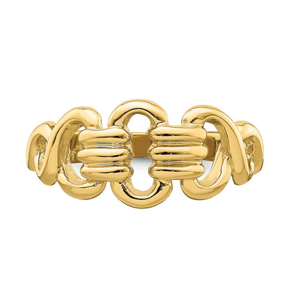14K Yellow Gold Polished Freeform Links Ring