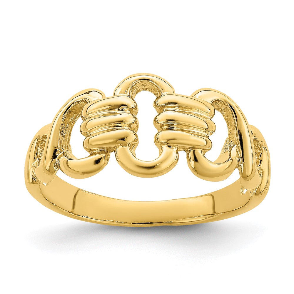 14K Yellow Gold Polished Freeform Links Ring