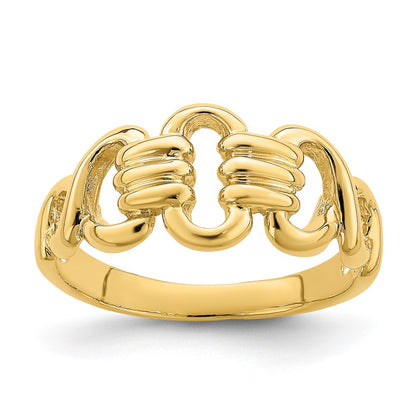 14K Yellow Gold Polished Freeform Links Ring