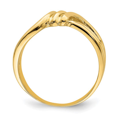 14K Yellow Gold Polished Ribbed Band Ring
