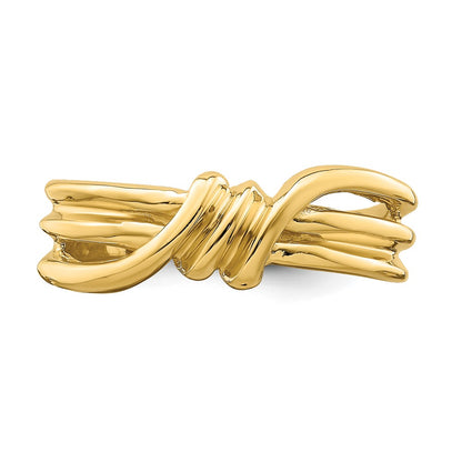 14K Yellow Gold Polished Ribbed Band Ring