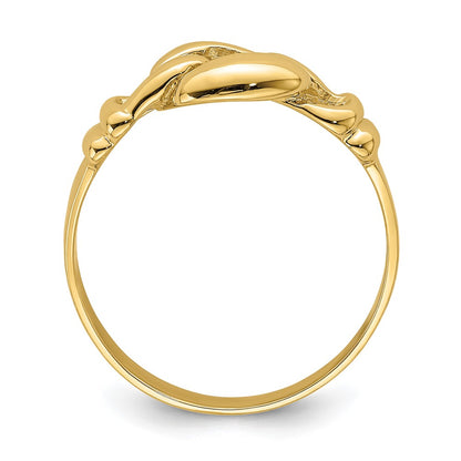 14K Yellow Gold Polished Freeform Knot Ring