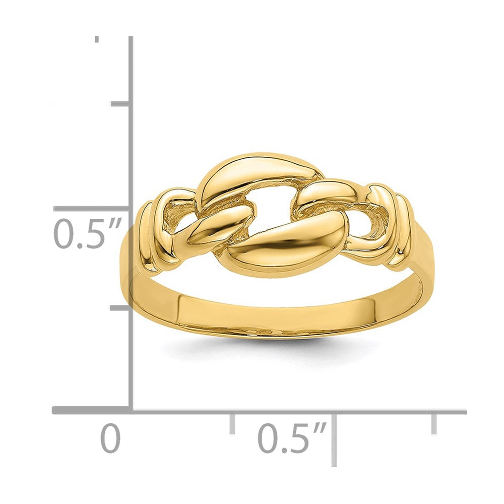 14K Yellow Gold Polished Freeform Knot Ring