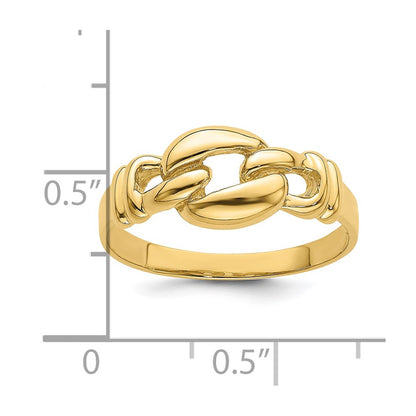 14K Yellow Gold Polished Freeform Knot Ring